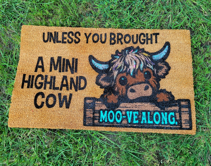 Colored Highland Cow Doormat